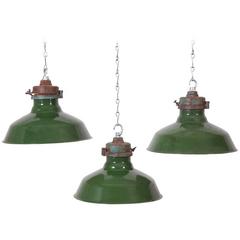 Vintage Green Industrial Pendants