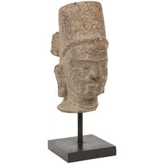 Khmer Stone Head of Harihara, 9th Century 8