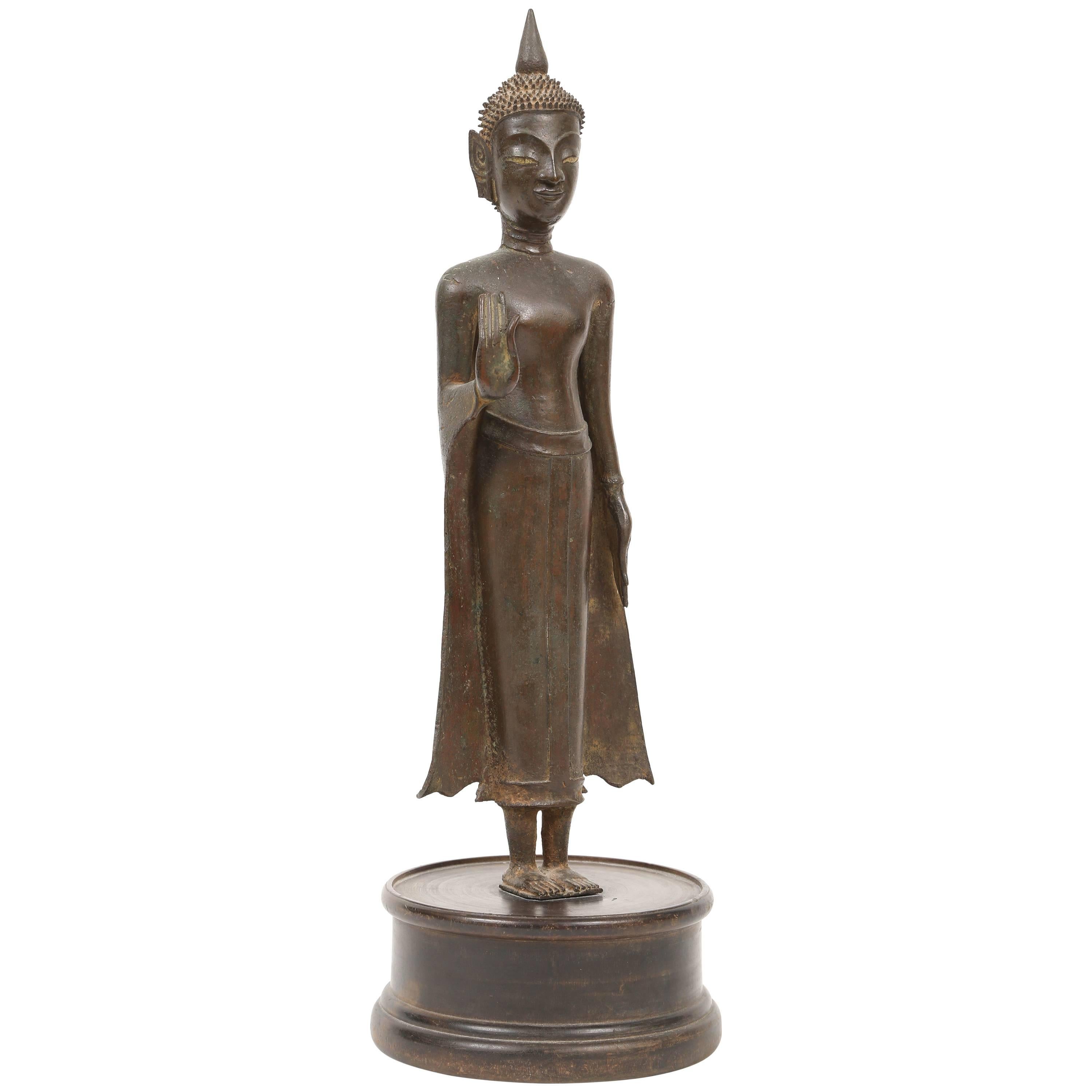 Standing Buddha Thailand, Ayuthaya Period, Early 18th Century For Sale