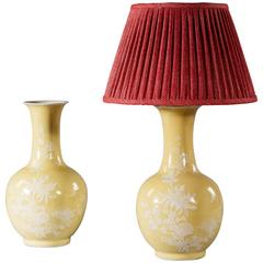 Pair of Late 19th Century Yellow Vases