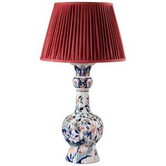 Antique Late 19th Century Polychrome Delft Lamp