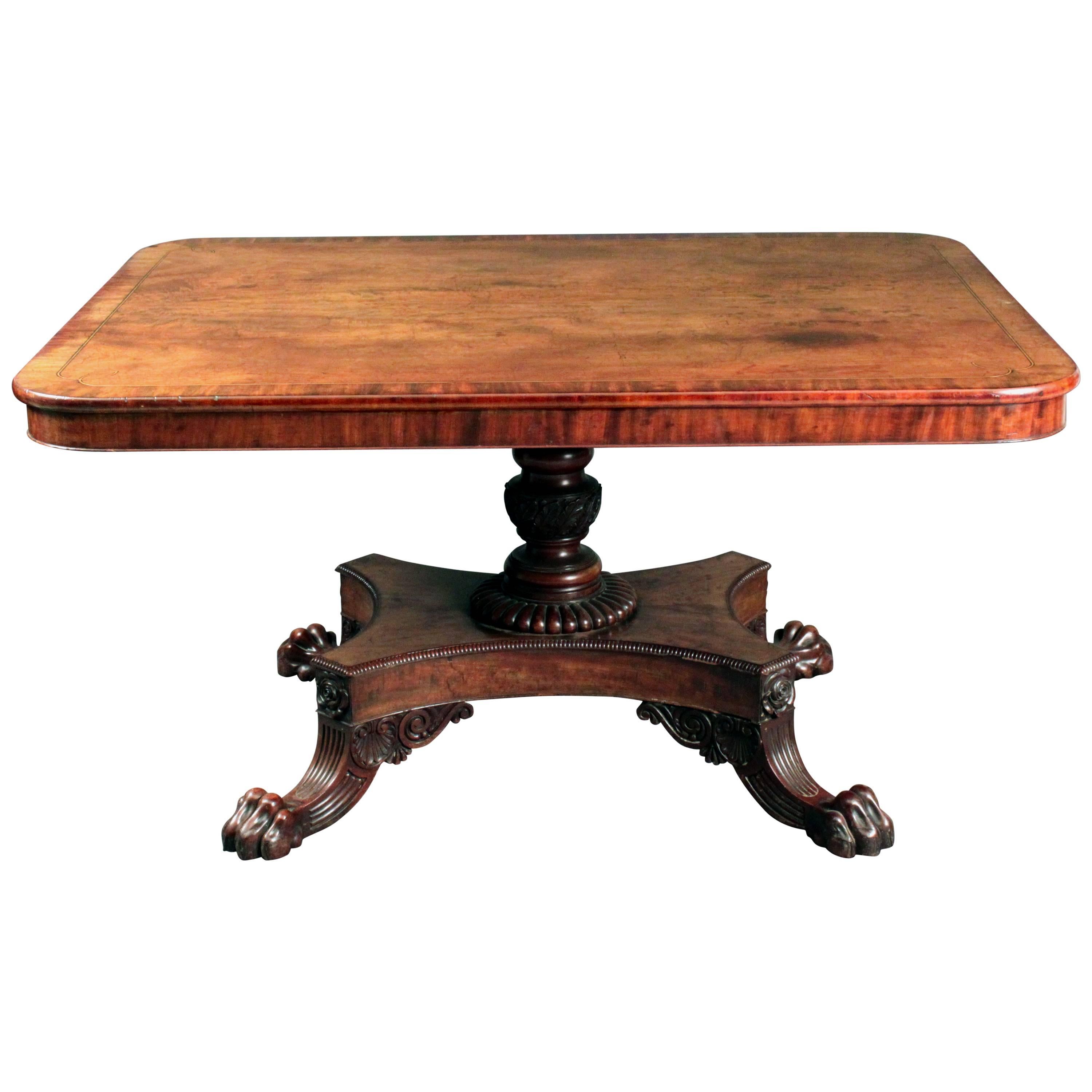 Antique Regency Mahogany Library Table