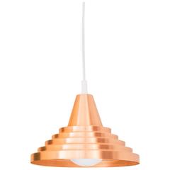 Contemporary Meso Pendant Light - Pure Copper shade with textile cord, UL Listed