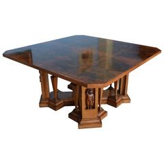 Italian Dining Room Table, Six Chairs, Cupboard, circa 1940s 7