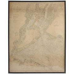 Vintage Map of New York Harbor, Framed, circa 1930 