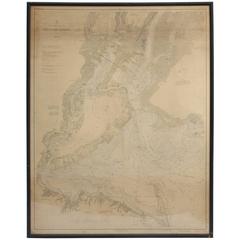 Vintage Map of New York Harbor, Framed, circa 1930 2