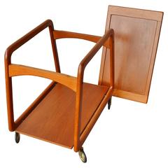 Teak Reversible Tray Top Bar Cart or Tea Trolley by Sika Mobler