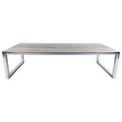 Mid-Century Modern Marble and Chrome Coffee Table in the Style of Milo Baughman 10
