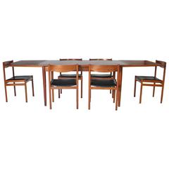 Danish Modern Expandable Dining Table and Chairs 5
