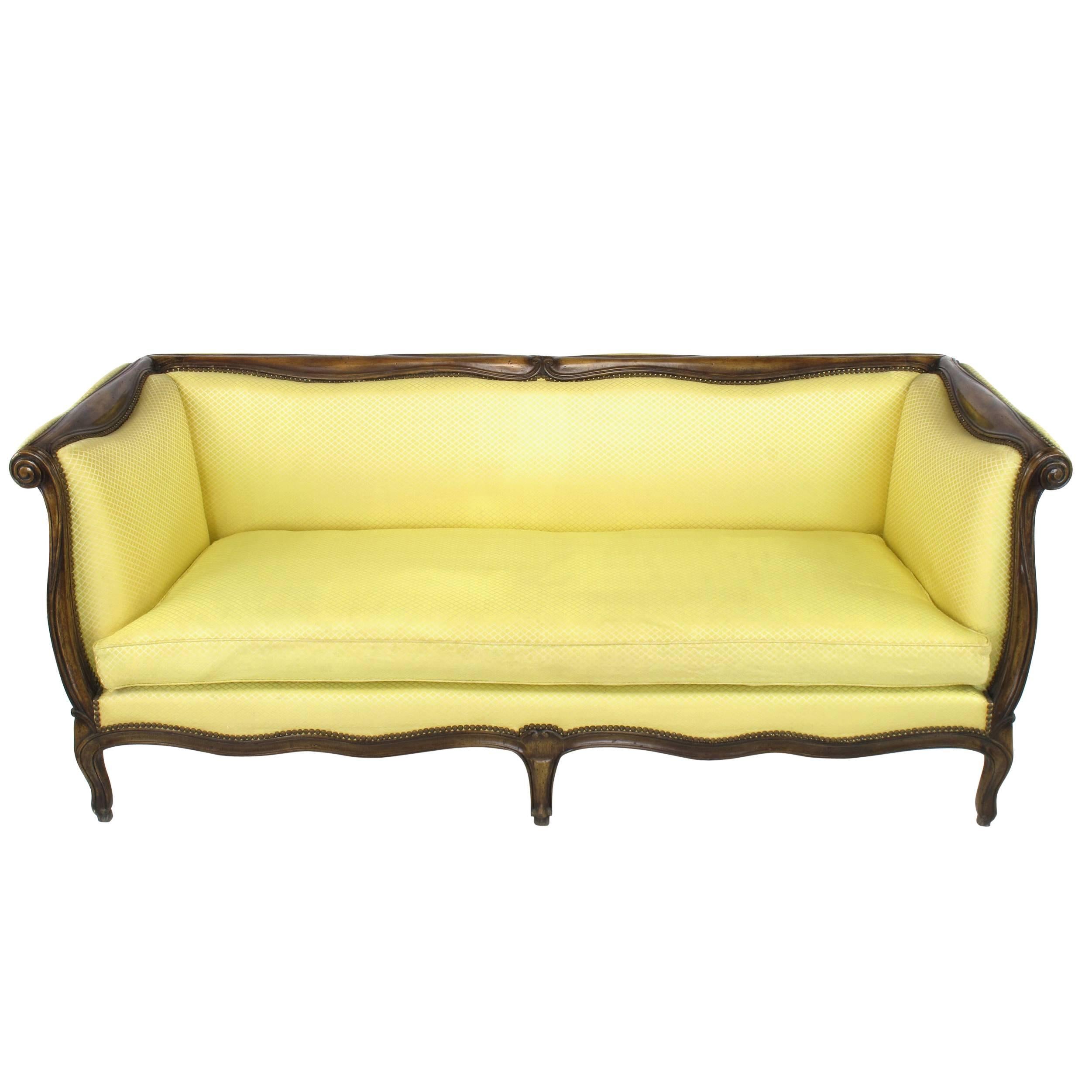 Elegant Yale Burge Louis XV Style Even-Arm Sofa For Sale