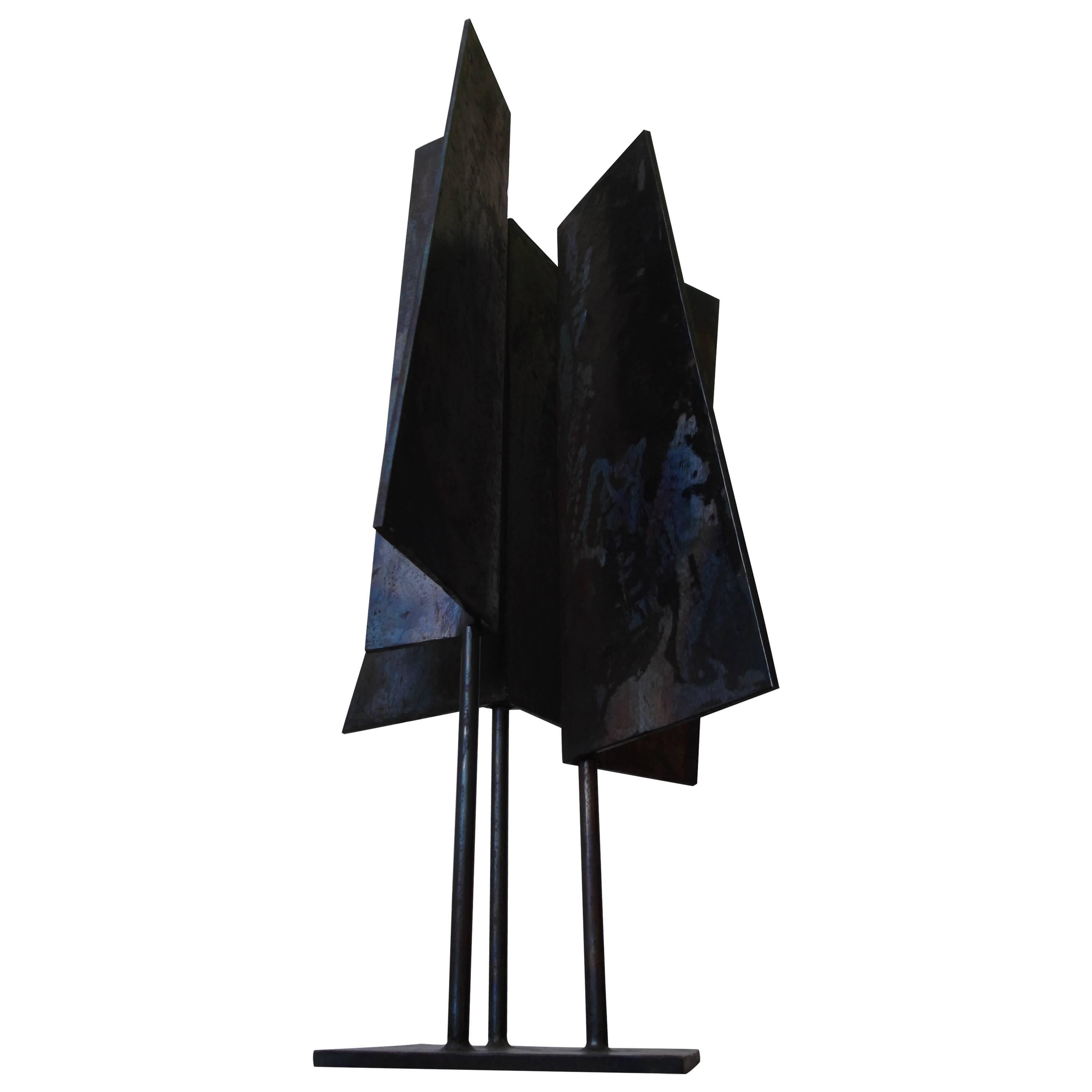 1963 Abstract Welded Steel Triad I Sculpture by J. Jay McVicker For Sale