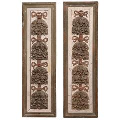 Pair of 18th Century French Carved Hand-Painted Wall Panels from Versailles