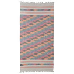 Vintage Ethnic Blue Dhaka Pattern Throw from Nepal