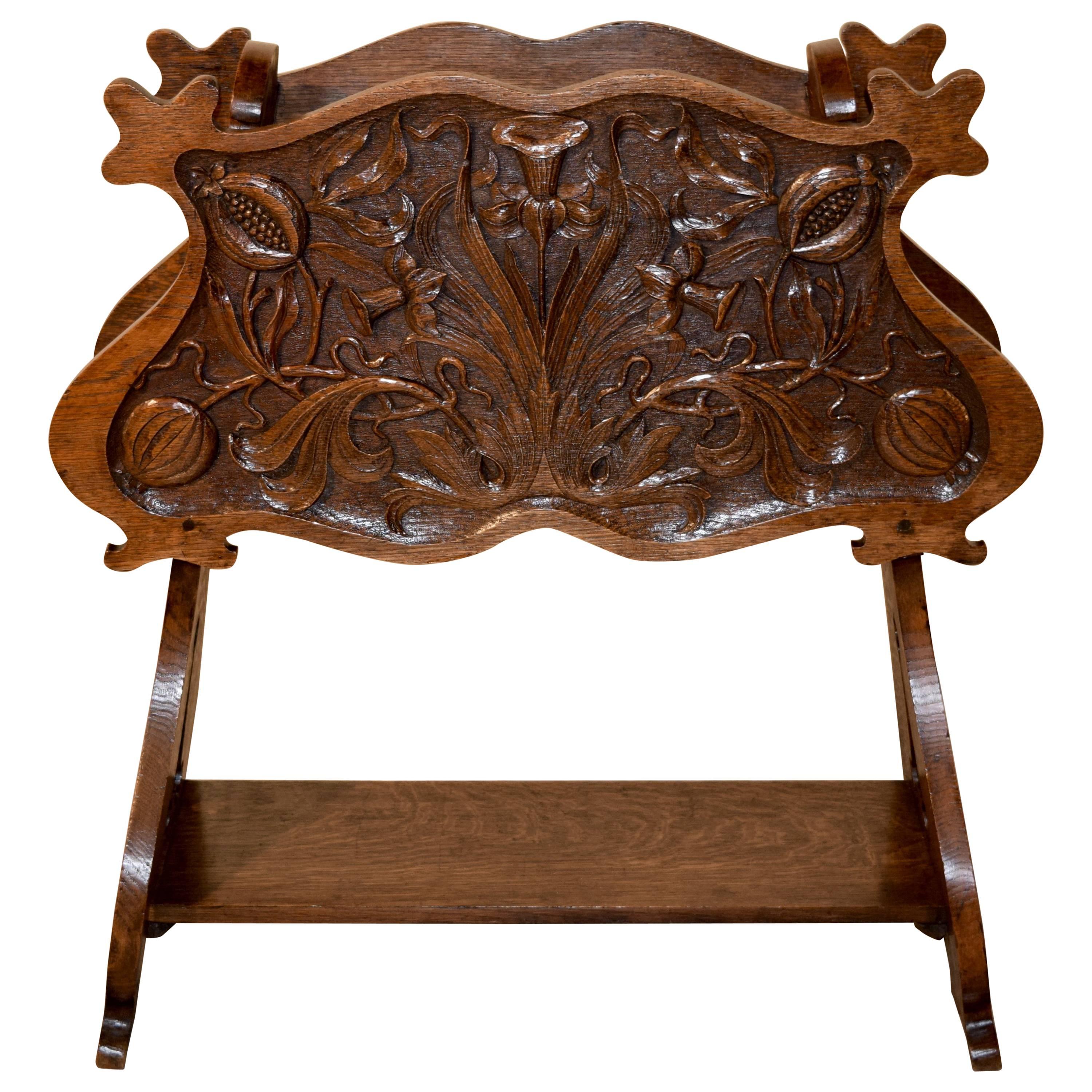 19th Century French Carved Magazine Stand