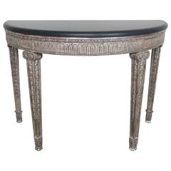 Italian Silver Gilt Console with Black Marble Top 5