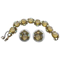 1950s Elsa Schiaparelli Fire Opal Bracelet and Earring Set 10