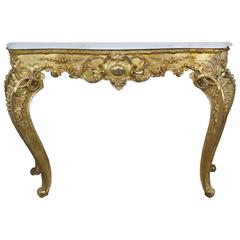 19th Century French Giltwood Console with Marble Top 2