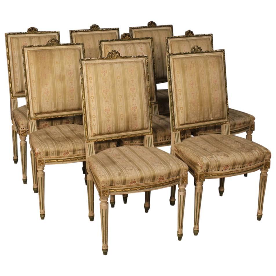 20th Century Group of Eight Italian Lacquered Chairs