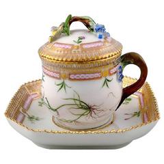 Royal Copenhagen Flora Danica antique crème cup, circa 1860-1880