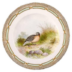 Royal Copenhagen Flora Danica/Fauna Danica Dinner Plate with a Bird