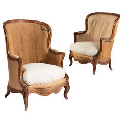 Overscale Pair of 19th Century Walnut Bergeres 6