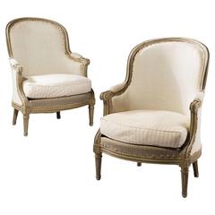Fine Pair of 19th Century Painted Bergeres 7