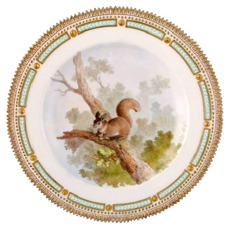 Royal Copenhagen Flora Danica/Fauna Danica Dinner Plate with a Squirrel