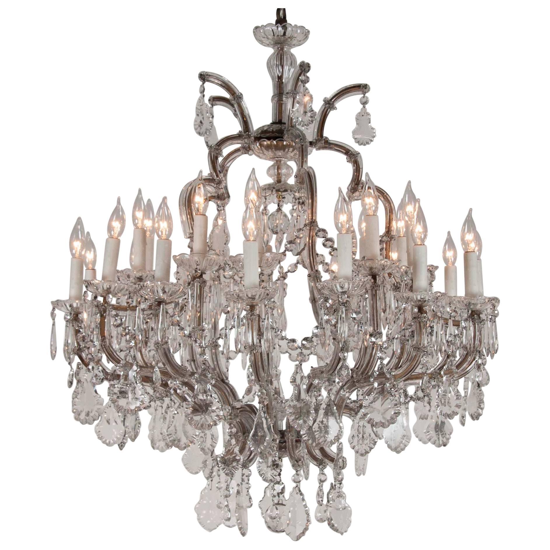 French Crystal Chandelier, Early 20th Century