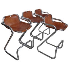 Selected by Charlotte Perriand for The Les Arcs Ski Resort, Four High Bar Stools