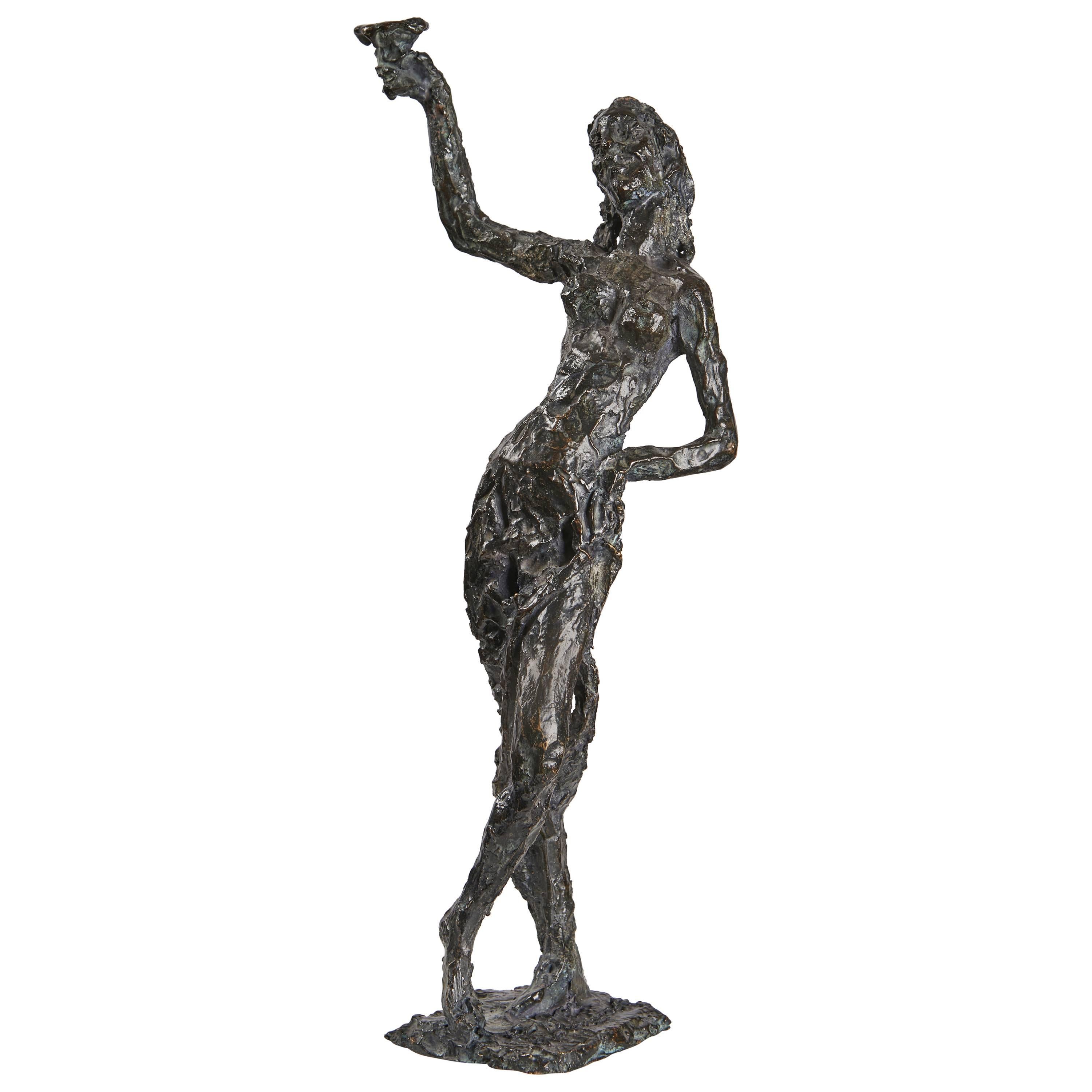Bronze Sculpture "Bacchante" by Edmond Moirignot For Sale