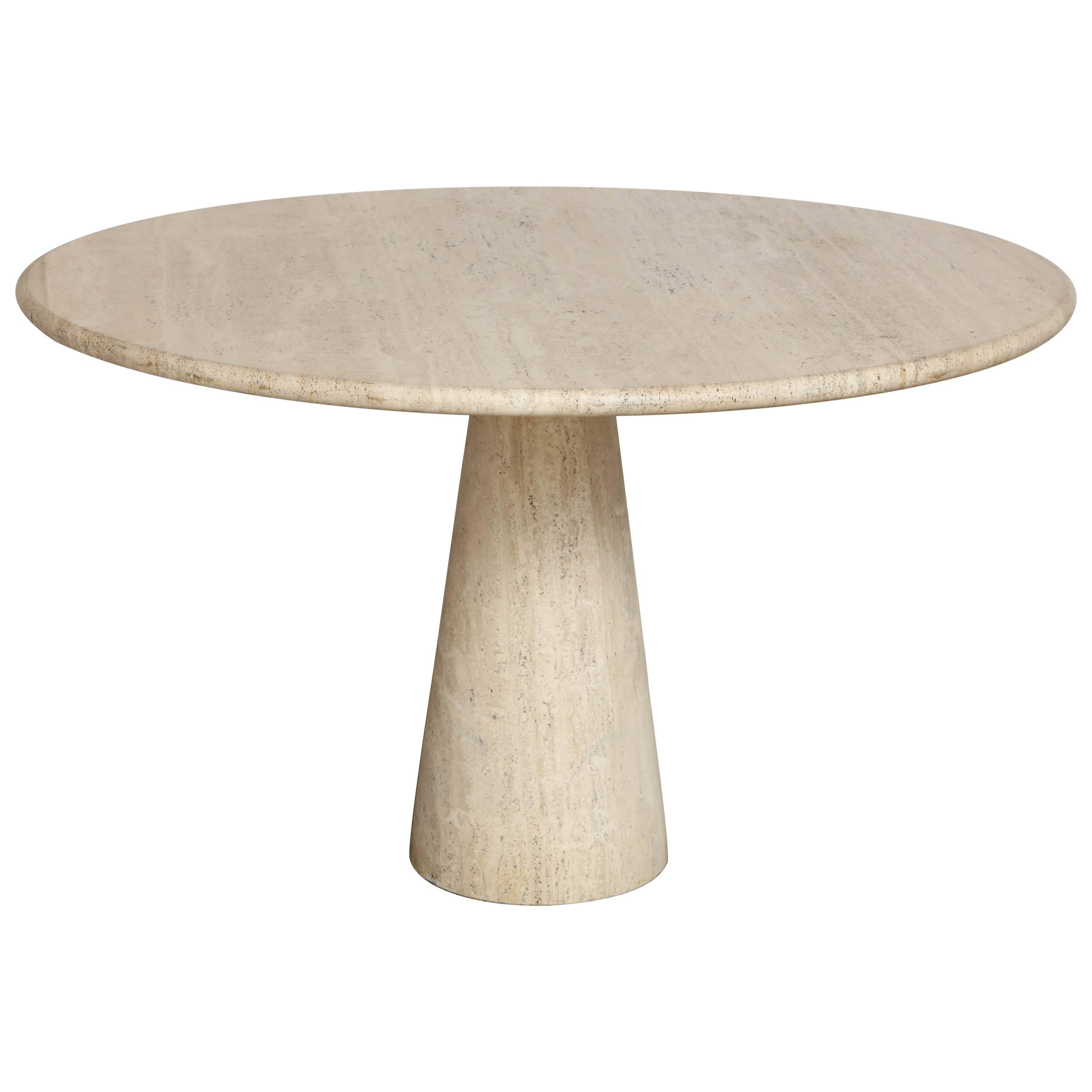 Travertine Dining Table in Mangiarotti Style