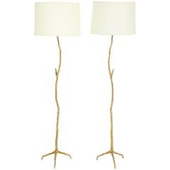 Pair of Bronze Maison Arlus "Twig" Floor Lamps