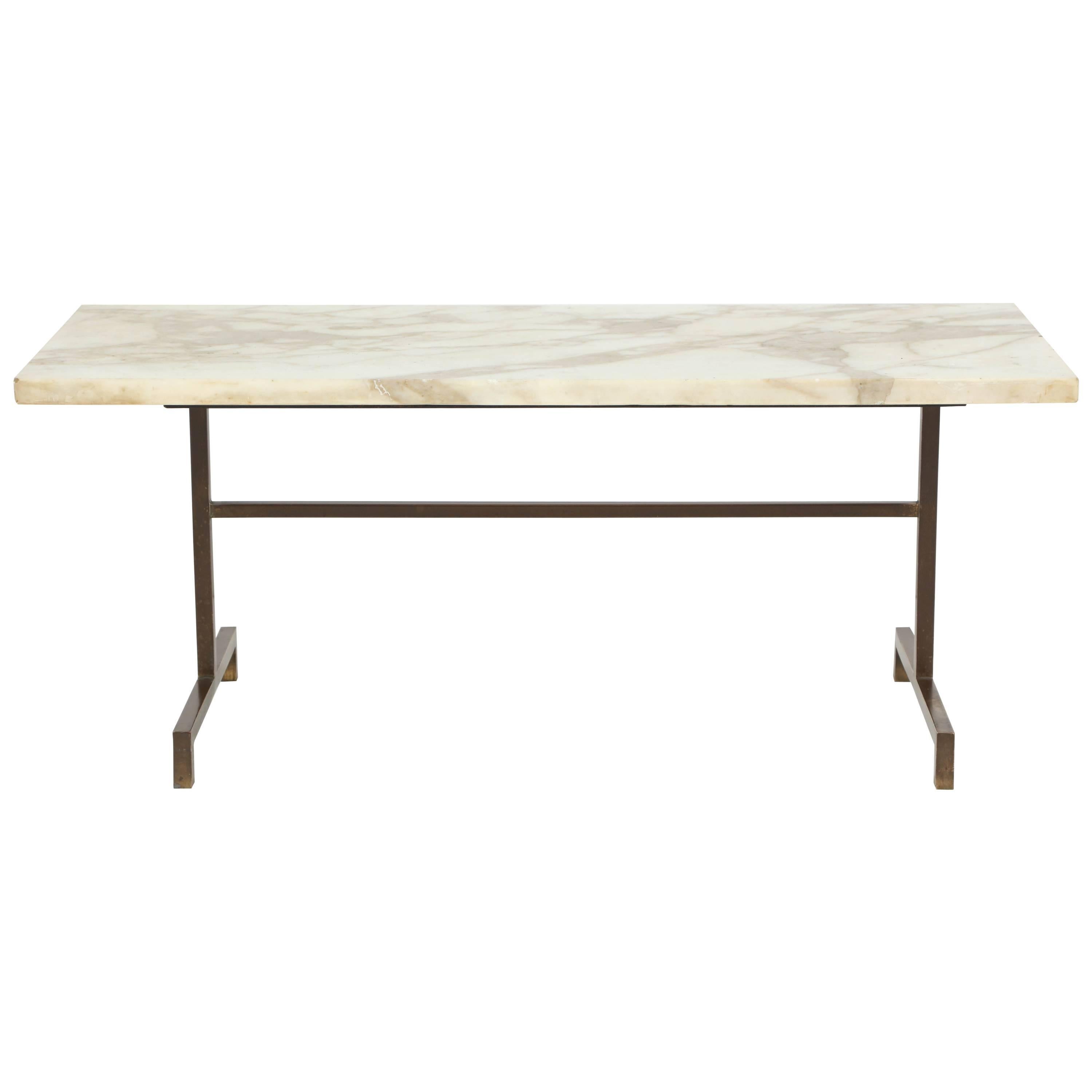 Elegant Bronze and Marble Side Table For Sale
