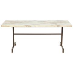 Elegant Bronze and Marble Side Table