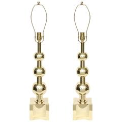 Parzinger Influenced Brass Table Lamps by Stiffel 11