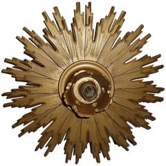 Wooden Starburst Sconce or Flush Mount Light