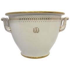 Sevres Armorial Hard Paste Porcelain Wine Cooler France, circa 1872