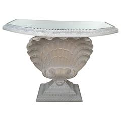 Grosfeld House White Lacquered Shell Console 3