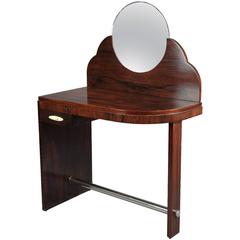 Antique Rosewood Art Deco Dressing Table Attributed to Maison Dominique