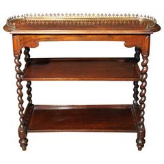 Antique Regency Whatnot Table Sideboard Rosewood Candy Twist Legs