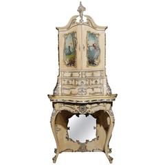 Antique Florentine Italian Painted Cabinet Bureau, first half 20th century