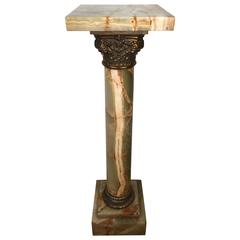 Corinthian Onyx and Bronze Pedestal