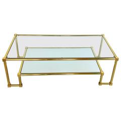 French Brass Coffee Table, 1960s