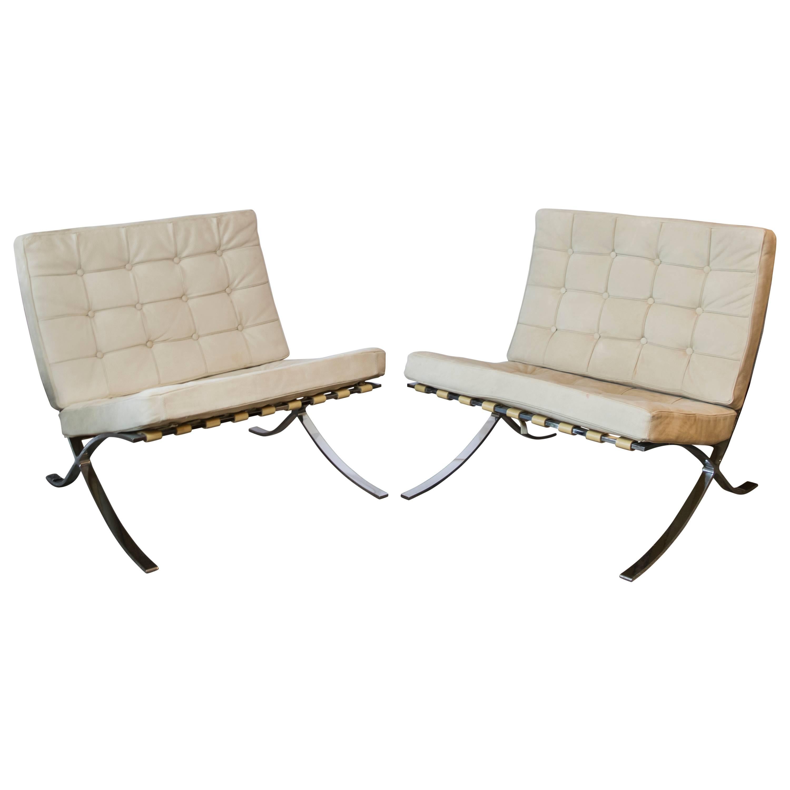 Mies van der Rohe Barcelona Chairs in Highest Quality Nubuck Leather