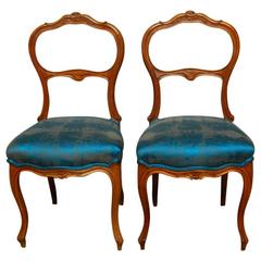 Pair of Petite French Carved Chairs