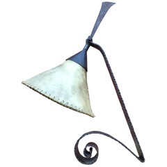 Arts & Crafts Wrought Iron Desk Lamp Handmade and Very Stylish, circa 1920