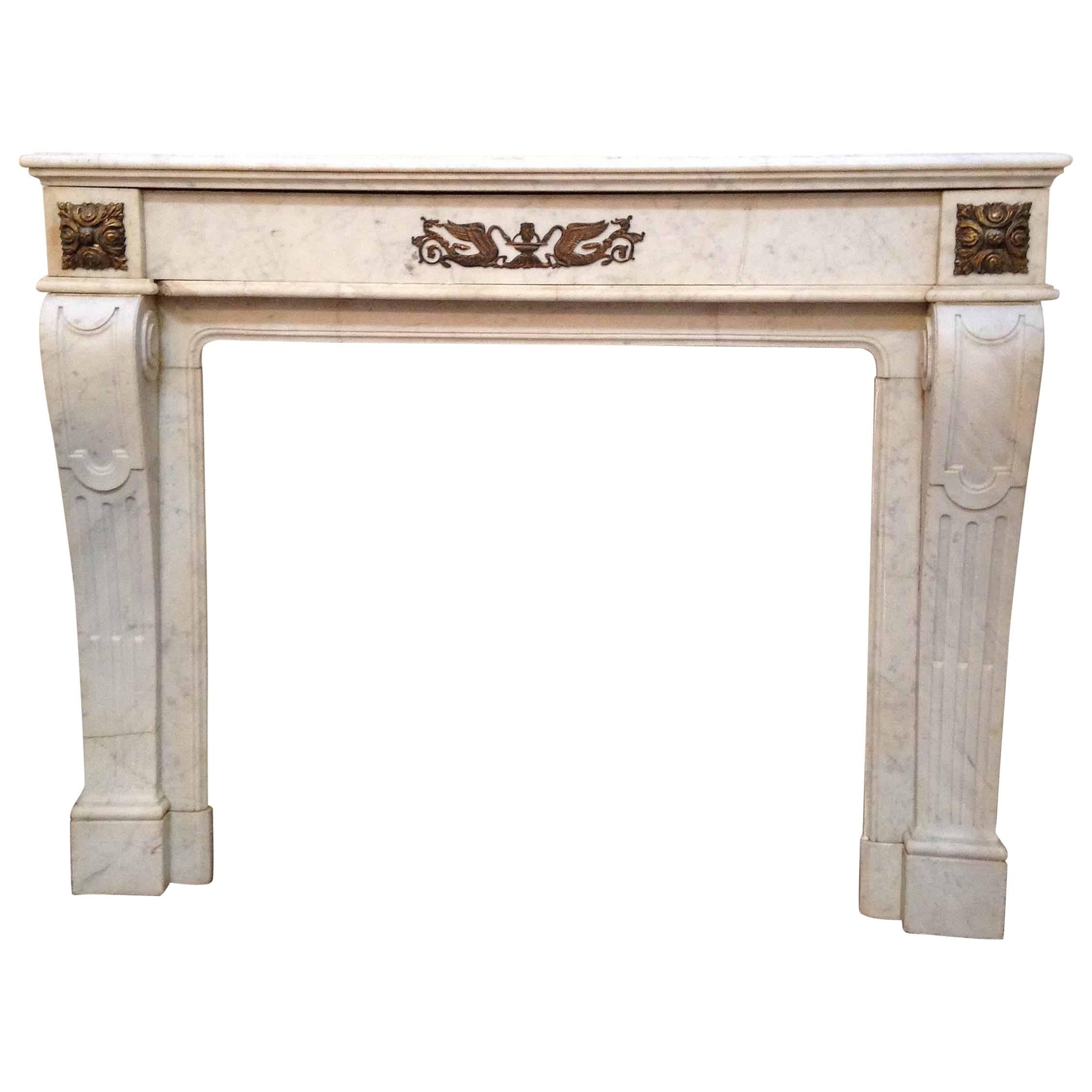 Carrara Marble Mantel