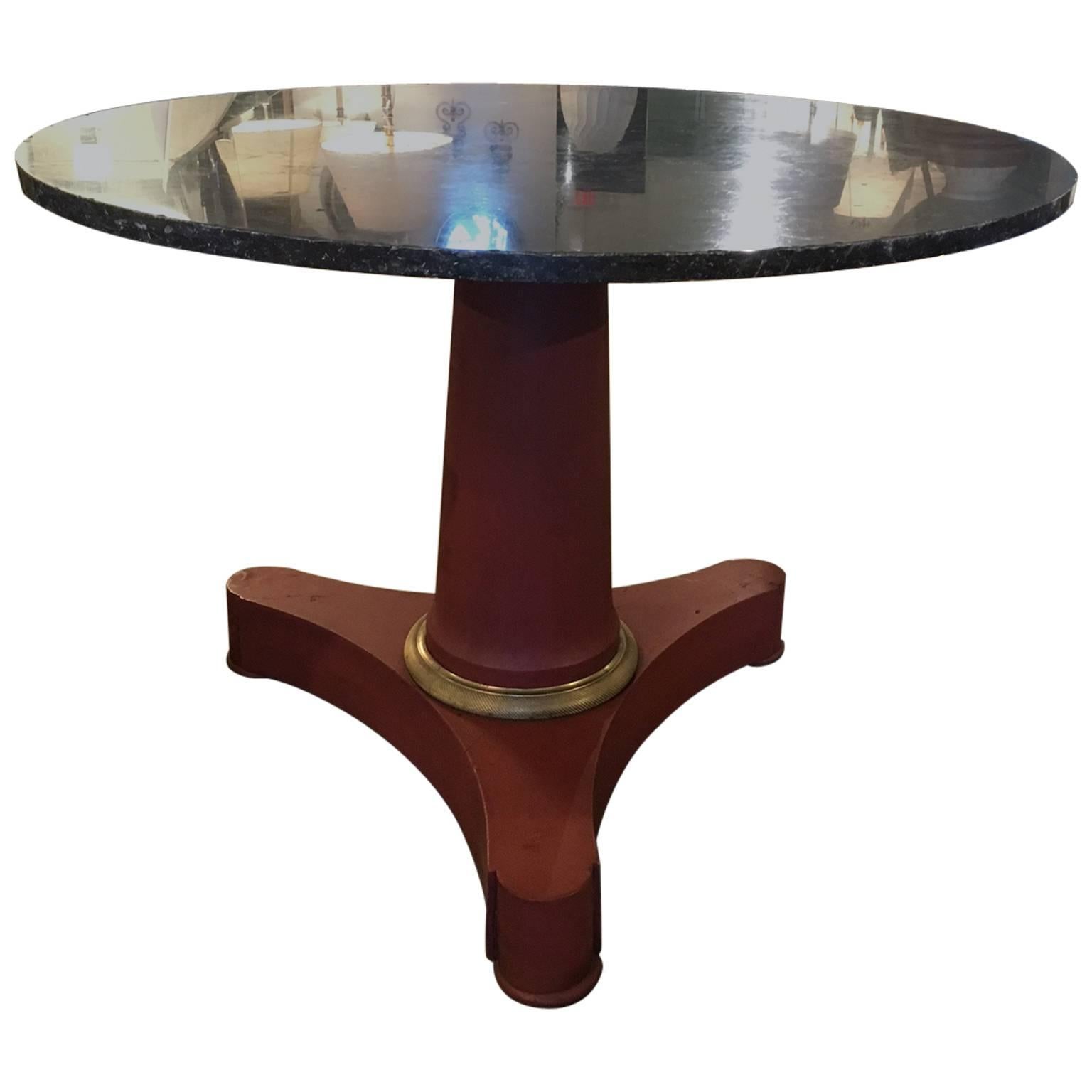 1st Quarter 19th Century French Empire Veneer Pedestal Table For Sale