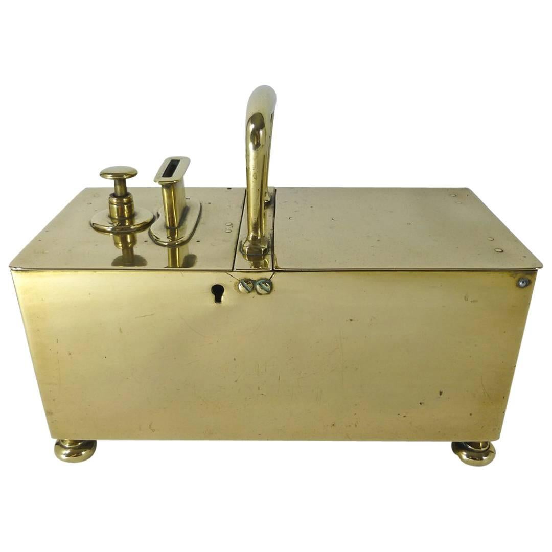 English Brass Honor Box, circa 1850 For Sale