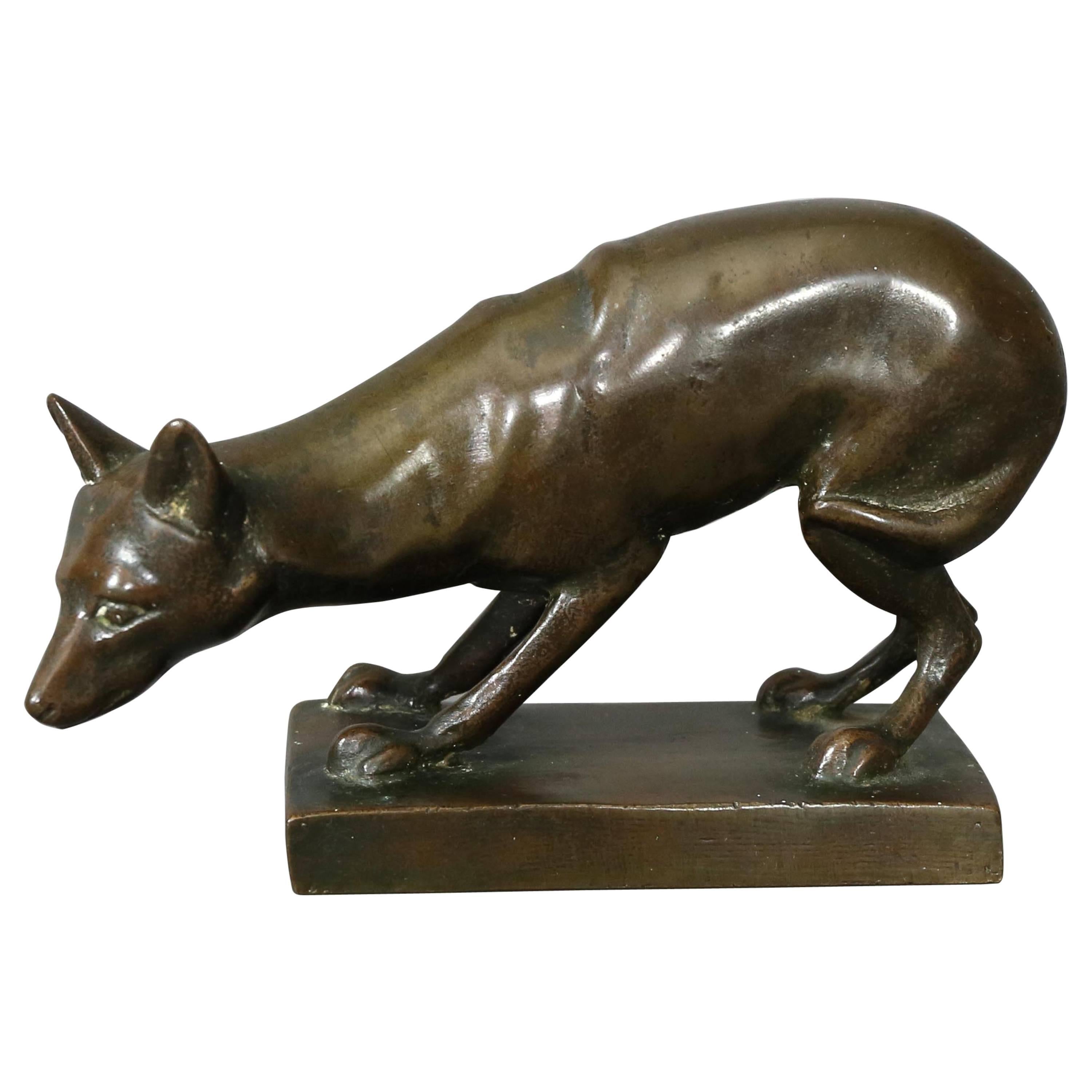 Bronze Figure of a Fox Cast by Gorham Foundry